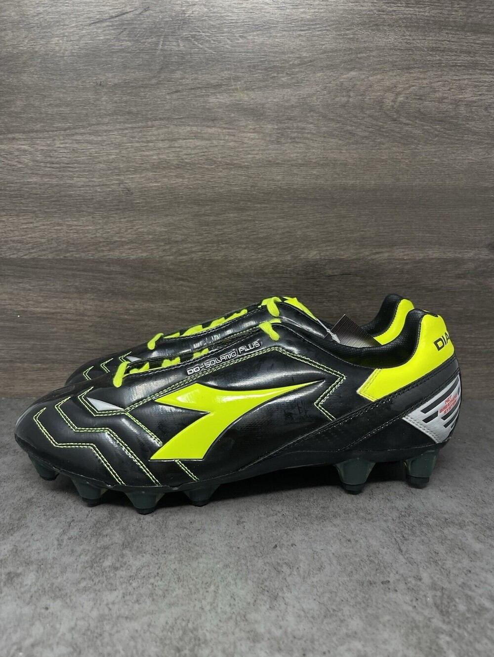 Diadora DD Solano Plus Soccer Cleats Mens Size 11.5 Black Green 71268A